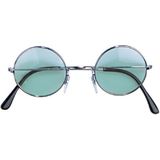 Widmann - Party zonnebril - Hippie Flower Power Sixties - ronde glazen - groen