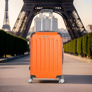 Ruimbagage koffer Orange Voyager – Lichtgewicht koffer met cijferslot – Reiskoffer op 4 dubbele zwenkwielen – Hardcase koffer – ABS – Oranje - Maat M ca. 65x45x25 cm