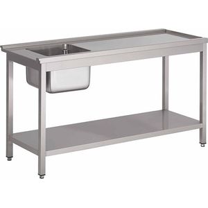 Gastro-Inox Korven Spoeltafel Met Onderblad Rechts - Gastro-Inox 305.050 - Horeca & Professioneel