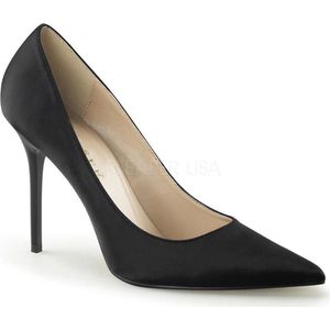 Classique-20 stiletto pump met puntige neus satijn zwart - (EU 39 = US 9) - Pleaser