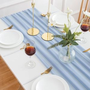 Chiffon tafelloper bruiloft tafelloper mousseline blauw 70x300 cm wasbaar