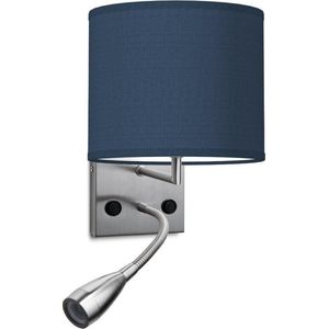 Home Sweet Home wandlamp Bling - wandlamp Read inclusief lampenkap en LED Leeslamp - lampenkap 20/20/17cm - geschikt voor E27 LED lamp - donkerblauw