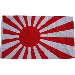 Grote Japanse oorlogsvlag ter zee XXL - Vlag Japan 150 x 250 cm - Wit en rood