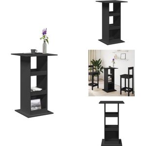 vidaXL Bartafel - Bartafels - Statafel - Statafeltje - Bartafel met opbergruimte 60x60x102 cm bewerkt hout zwart