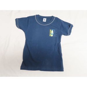 Petit Bateau - Onderhemd - T-shirt korte mouw - Marine - 8jaar 126