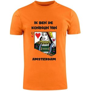 Ik ben de koningin van Amsterdam Oranje T-shirt | Koningsdag | Queen | Koningin | Unisex