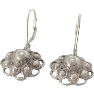 Zeeuws Meisje - Zeeuwse knop oorbellen echt zilver, met 8 bolletjes en oogjesrand, designerskwaliteit