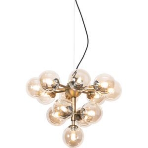 QAZQA bianca - Art Deco Hanglamp eettafel - 13 lichts - Ø 48.5 cm - Brons - Woonkamer | Slaapkamer