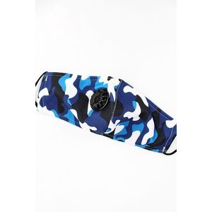 1 stuks Herbruikbare Mondkapje - Valve mondmasker camouflage blauw