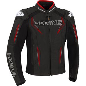Bering Sprint-R Black Red Leather Motorcycle Jacket M - Maat - Jas