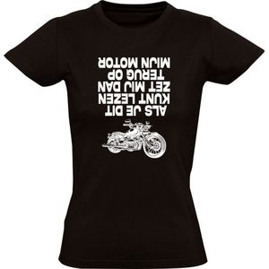 Als je dit kunt lezen zet mij dan terug op mijn motor Dames T-shirt - retro - motorrijden - motorrijder - biker - grappig
