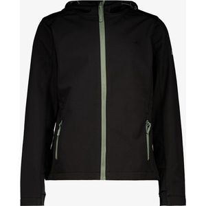 Mountain Peak kinder softshell jas zwart groen - Maat 176 - Winddicht - Ademend materiaal