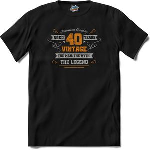 40 Jaar vintage legend - Verjaardag cadeau - Kado tip - T-Shirt - Meisjes - Zwart - Maat 12 jaar