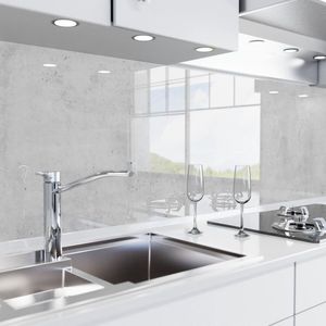 Keuken achterwand zelfklevend – Glaslook – Spatscherm keuken – Verstevigde PET folie – Spatwand fornuis – Muurbeschermer – 0,80 mm - Beton - 500 cm x 80 cm