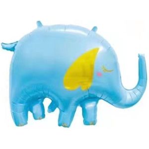 Grote folie olifant blauw - folie - ballon - babyshower - genderreveal - verjaardag - jungle