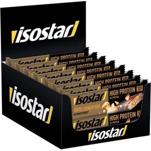 16 x Isostar | High Protein 30 Bar | Toffee Crunchy | Eiwitreep voor krachtsport