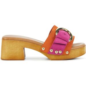 Lina Locchi Slippers / Slides Dames - 8961 - Fucshia combi - Maat 38