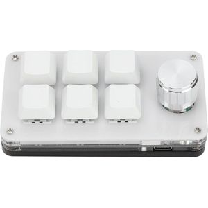 Mini OSU-toetsenbord 6-toetsknop Functie - Type C Naar USB-interface - Stofdichte Blauwe Schakelaar Programmeermacrotoetsenbord - Linux - OS X - zwart en wit .