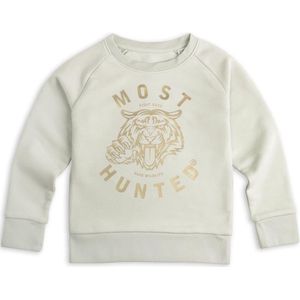 Most Hunted - kindersweater - tijger - licht groen goud - maat 122/128cm
