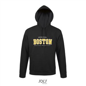 Hoodie 3-202 Boston Massachusetts-geel - Navy, 3xL