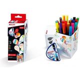 edding colour happy brushpennen assorti box - 20 brushpennen - flexibele penseelvorm - variabele punt - handige doos met 20 stuks brushpennen en een colourmixer