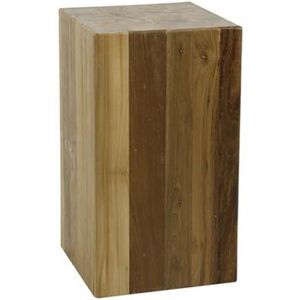 Plantentafel voor Binnen 65 cm Hout - Plantenstandaard - Plantenzuil - Plantentafel Onderstel: Houtkleurig - Robuust Mangohout Hardhout zuil - Plantenkruk - Plantentafeltje Hoog - Plantentafeltjes Industrieel - 65cm