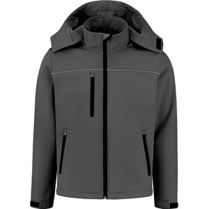 Softshell basic met capuchon grijs maat XS