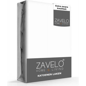 Zavelo Lakens Katoen Wit - 1 persoons 150 x 260 cm - Boven/Onder laken - Hoogwaardig Hotelkwaliteit - Heerlijk Zacht