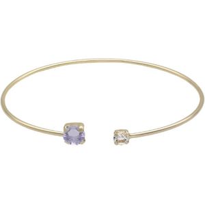 Victoria Cruz A3754-31DP Zilveren Dames Bangle - Gold Plated