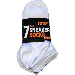 Futsy - 7 Paar - Sneakersokken - Sport sokken - Wit - Maat 39/42 - Unisex
