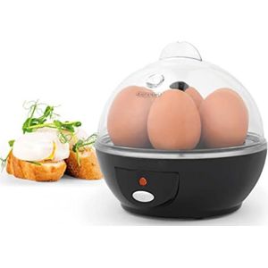Eierkoker 2 eieren - 27L x 23W x 20H cm - Zwart - Inclusief maatbeker, indicatielampje, BPA-vrij 430W