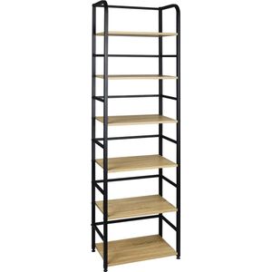 Kast - Opslagrek - Opbergrek - Boekenkast - Keukenkast - Multifunctioneel - 6 Planken - Metaal en MDF - 50x30x176cm