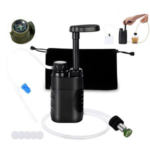 PolkaHome, Waterfilter Survival - Waterfilter Outdoor - Waterzuiveringsapparaat - Waterzuivering Outdoor - Survival Kit, Zuiverende kernfilter, voor buiten, systeem, persoonlijk waterfilter, kamperen, noodsituatie, verwijdert bacteriën (Zwart)
