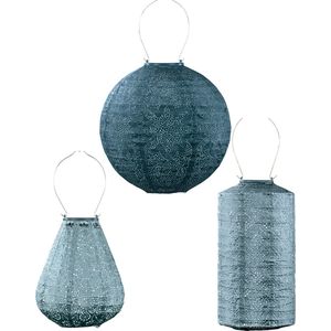 Lumiz Solar Tuinverlichting - Tuinverlichting op zonne energie - Tuinverlichting - Buitenlampjes - Tuinverlichting op zonneenergie - Buitenverlichting - Buitenlamp - Decoratie - Blauwe Set - 3 stuks - Blauw