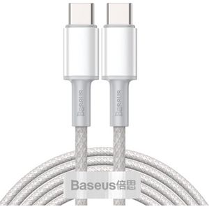 Baseus 2 m USB-C naar USB-C-kabel, gevlochten hoge dichtheid, 100 W, (wit) CATGD-A02