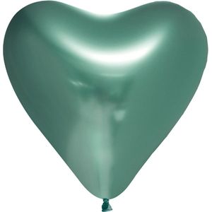 Jumada's - Hartjes ballonnen Groen - Chrome metallic look