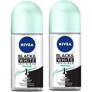 Nivea Black & White Invisible Roll'on Deo Fresh Mist - 2 x 50 ml