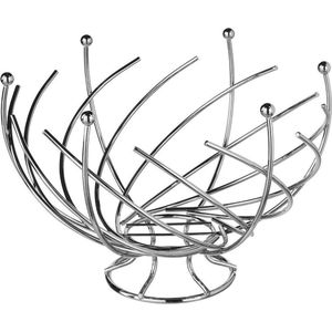 Metalen Design Fruitschaal - Fruitkom Wire Mand Kom Groot - Fruitmand RVS/Chroom