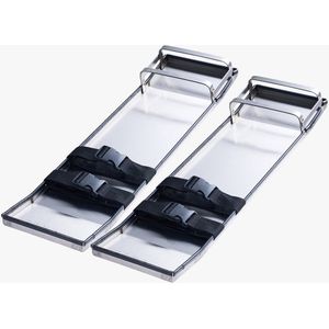 Roestvrijstalen betonnen knielplanken - 697 x 205mm glijders voor betonwerk, paar kniebeschermers met riemen voor cement- en betonwerk