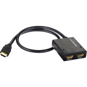 Inakustik 3247012 2 poorten HDMI-splitter Met ingebouwde repeater 1920 x 1440 Pixel Zwart