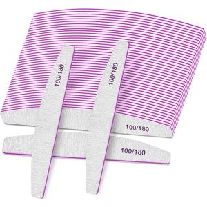 Professionele Nagelvijlen - 100/180 Grit Voor Natuurlijke Nagels - 25 Stuks