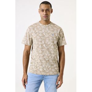 GARCIA Heren All over print T-shirt Bruin Korte mouw