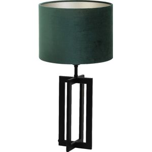 Light & Living Tafellamp Mace/Velours - Zwart/Dutch Green - Ø30x56cm -