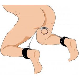 XR - MASTERSERIES - ANKLE CUFFS W/ TESTICLES STRANGULATOR RING