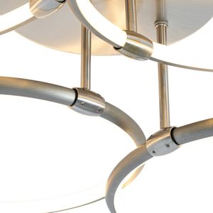 QAZQA joaniqa - Moderne Dimbare LED Plafondlamp met Dimmer - 4 lichts - L 91.8 cm - Staal - Woonkamer | Slaapkamer | Keuken