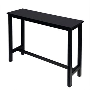 Bartafel - met voetensteun - stevig & praktisch - strak zwart - geschikt voor diverse interieurs - 140x40x100 cm