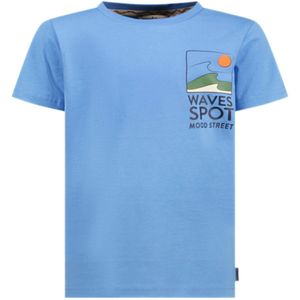 Moodstreet T-shirt Lewis Waves Spot Polo's & T-shirts Jongens - Polo shirt - Lichtblauw - Maat 98/104