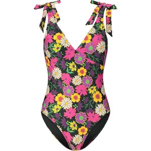 Ten Cate - Bow Funky Flowers Badpak - maat 44 - Meerkleurig/Zwart