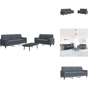 vidaXL Loungeset - Loungesets - Bankstel - Bankenset - 2-delige Loungeset met kussens en bolsters fluweel donkergrijs