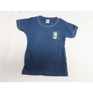 Petit Bateau - Onderhemd - T shirt korte mouw - Marine - 10 jaar 138